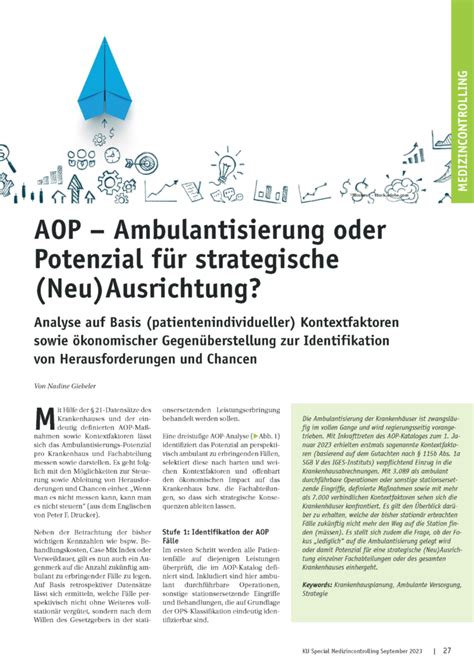 Aop Ambulantisierung Oder Potenzial F R Strategische Neu Ausrichtung