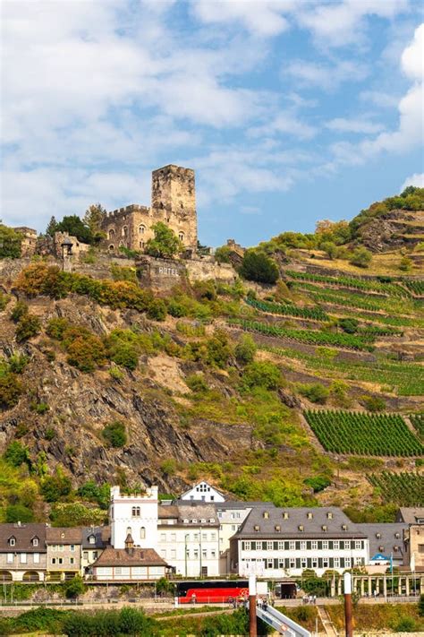 Kaub Germany Castle Along Rhine River Editorial Photo - Image of ...