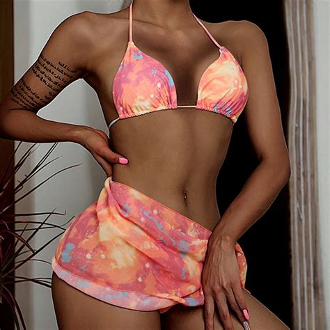 Sexy Micro Bikini Women 2022 Colorful Print Bikini Set Low Waist Push