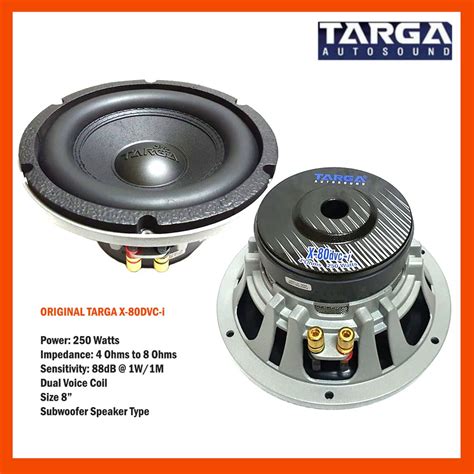 Original Targa X Dvc I W To Ohms Inches Dual Car Subwoofer