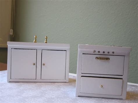 Dollhouse Kitchen Appliances/Set of 2/Sink Cabinet by Folkaltered