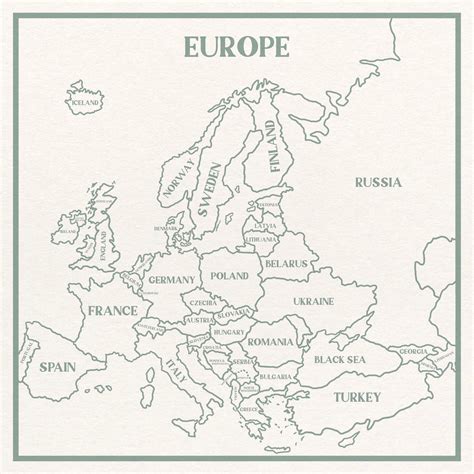 Custom Map Print Europe Map Prints Map Prints Europe Etsy