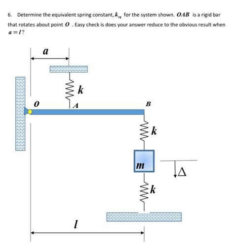 Solved 6 Determine The Equivalent Spring Constant Keq For Chegg