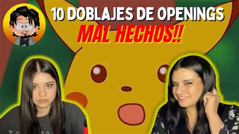 Reaccionamos A Jeffar Vlogs TOP 10 DOBLAJES De OPENINGS MAL HECHOS