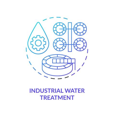 Industrial Water Treatment Blue Gradient Concept Icon Purification