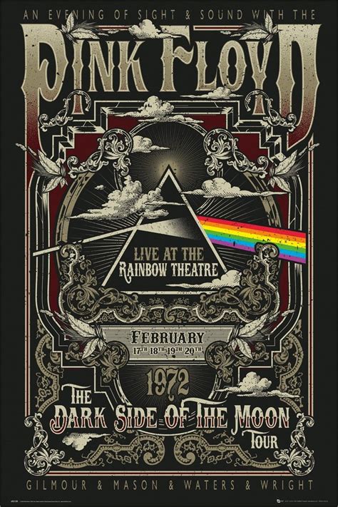 Pink Floyd Rainbow Theatre Poster Buy Online At Pink Floyd Pink Floyd