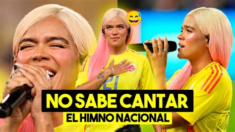 KAROL G ABUCHEADA NO SABE CANTAR EL HIMNO NACIONAL DE COLOMBIA