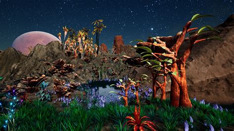 Alien Planet Fantasy Environment Grassland Plants In Environments