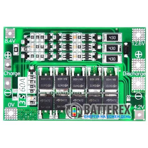 Плата BMS 3S 60A с балансировкой для 3х аккумуляторов 18650, купить BMS ...