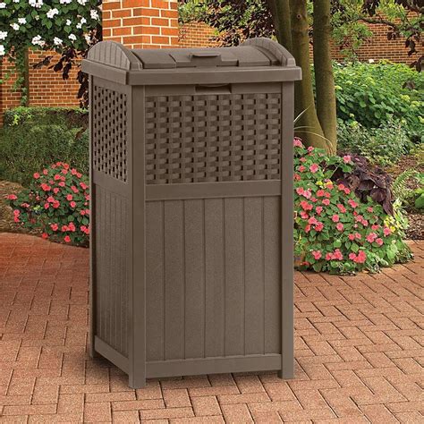 Suncast Suncast Plastic Trash Hideaway 30 Gallon Brown Outdoor Trash