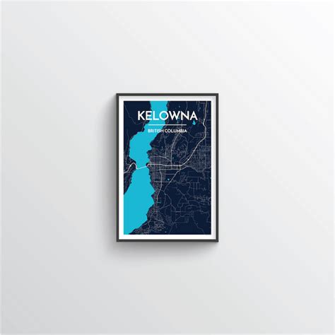 Kelowna City Map City Map Art Prints - High Quality Custom Made Art ...