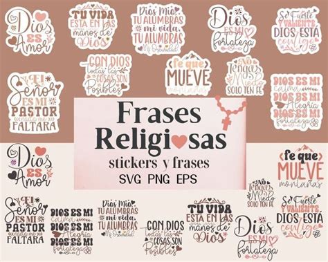 Frases Biblicas Religiosas Svg Spanish Svg Stickers Digitales Svg