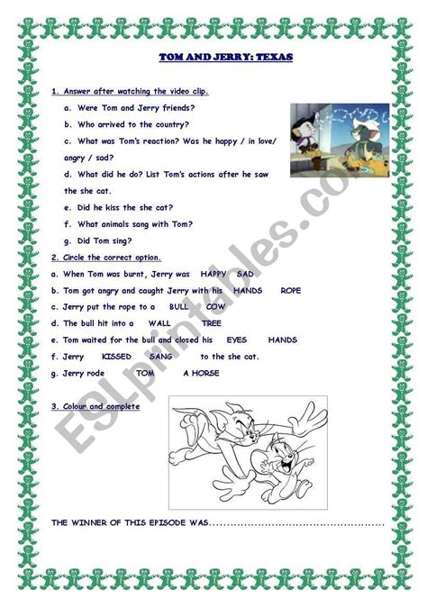 Tom And Jerry Worksheets