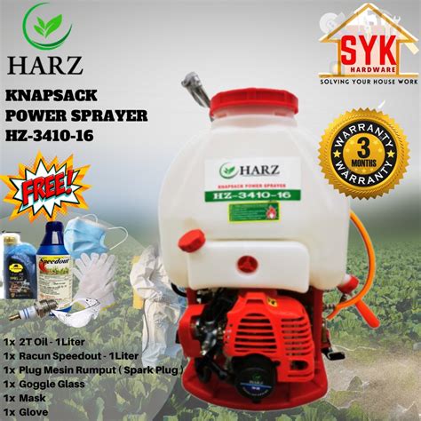 SYK Harz HZ 3410 16 Knapsack Power Sprayer Pesticide Pump Pam Racun