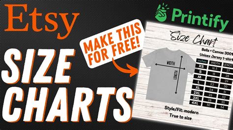 How To Make Size Charts For Etsy Fast And Free Youtube