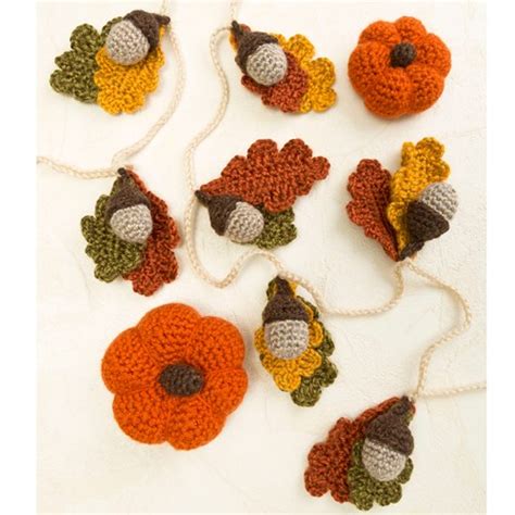 Ergahandmade Crochet Acorn Garland And Pumpkins Free Pattern