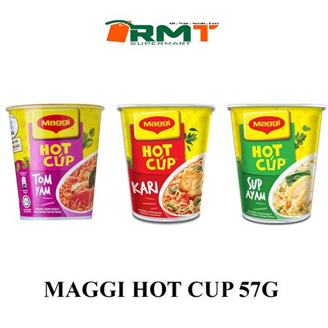 Maggi Hot Cup Kari Sup Ayam Tom Yam Shopee Malaysia