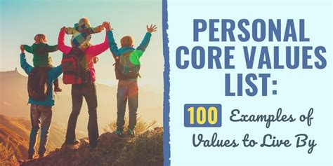 Personal Core Values List 100 Examples Of Values To Live By