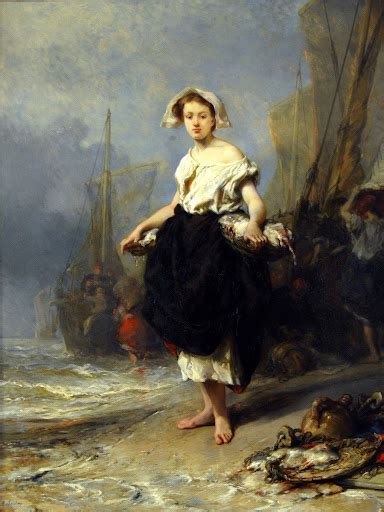 Fisher Girl Louis Gabriel Eugene Isabey 1803 Paris1886 Montévrain