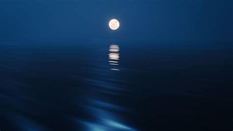 3840x2160 Moon Rising Over The Ocean At Night 4K ,HD 4k Wallpapers ...