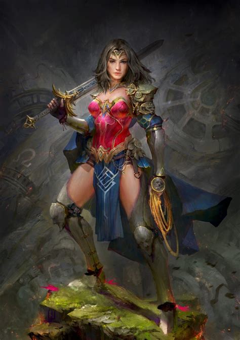 Warrior Wonder Woman Fantasy Art Sword Wallpapers HD Desktop And