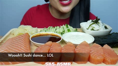 Asmr Sushi Grade Salmon Slab Sashimi Fire Sauce Mayo Eating Sounds No Talking Sas Asmr