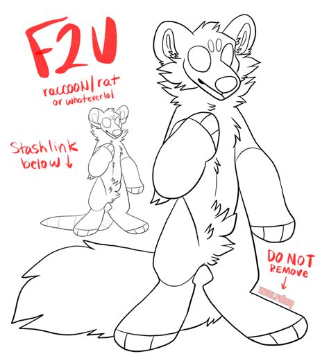 F2u Raccoonrat By Lilwolfdoq On Deviantart Drawing Base Furry Drawing Furry Art