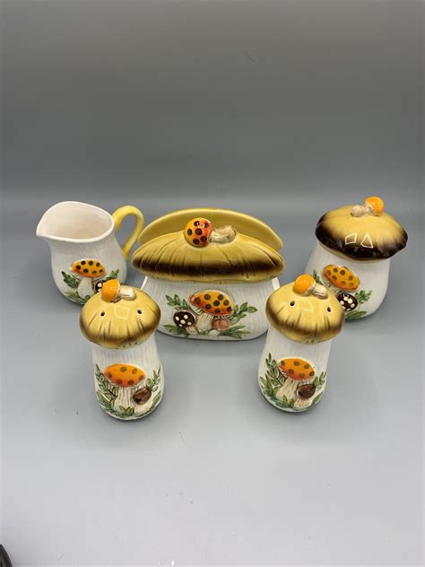 Mavin Vtg Sears Roebuck Merry Mushroom Salt Pepper Napkin Holder