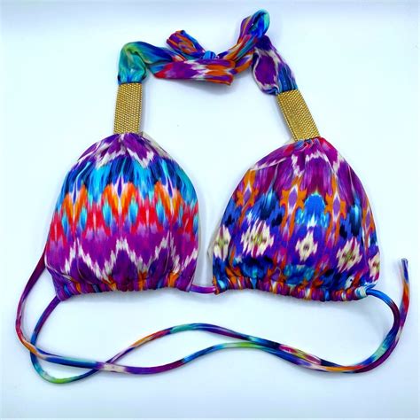 Ondademar Bikini Top Ikat Caleidoscope Psychedelic Ne Gem