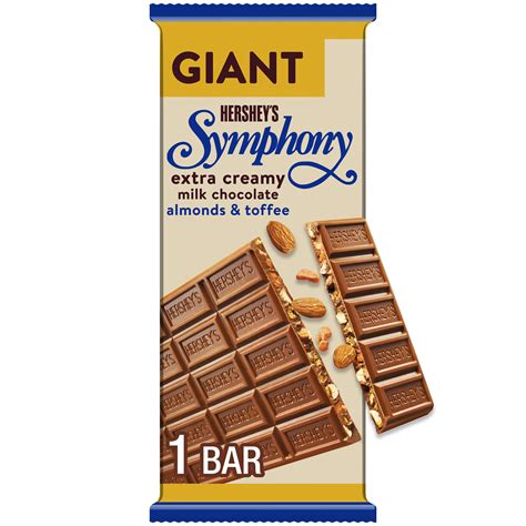 Hersheys Symphony Chocolate Almond Toffee Giant Candy Bar 737 Oz 25