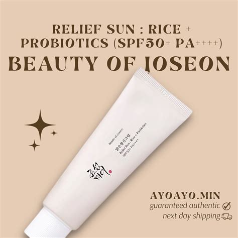 Beauty Of Joseon Relief Sun Rice Probiotics Sunscreen Spf Pa