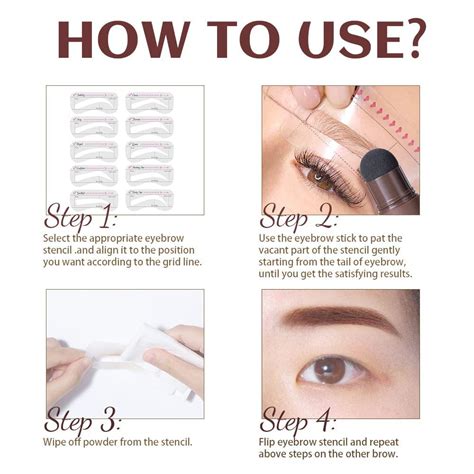 Professional Eyebrow Stamp Kit In Auburn Long Lasting One Step Stencil For Women