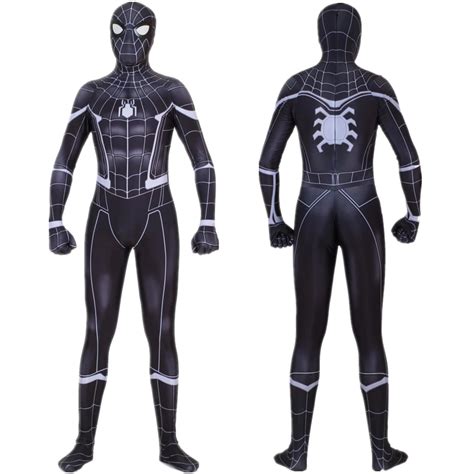 Black SpiderMan Cosplay Costume Zentai Spider Man Superhero Bodysuit ...