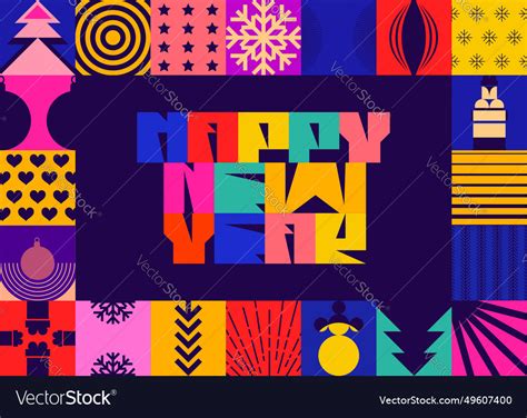 Happy new year greeting card template Royalty Free Vector