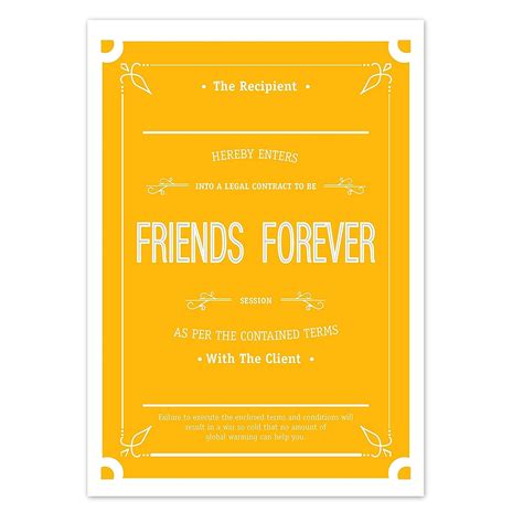 Oye Happy Friendship Contract Funny Contract For Best Friend Bffs