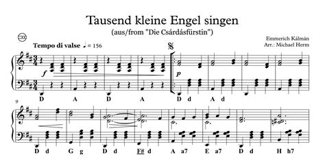 Tausend Kleine Engel Singen Accordion Solo Akkordeon Noten