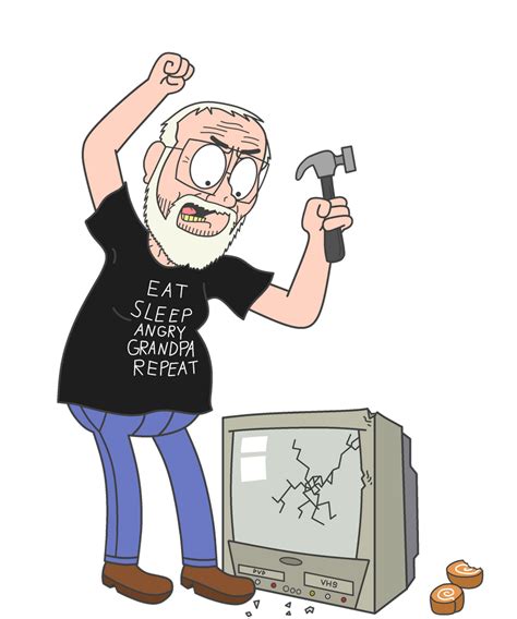 Angry Grandpa Destroys TV by LISA1230san12 on DeviantArt