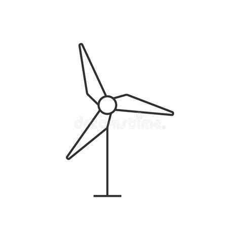 Outline Icon Wind Turbine Stock Vector Illustration Of Equipment