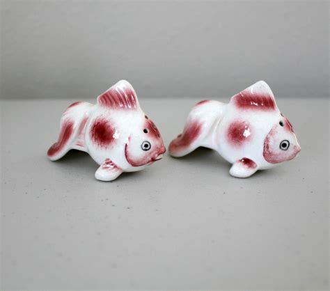 Vintage Fish Salt Pepper Shakers Ceramic S P Lot 8 Sets