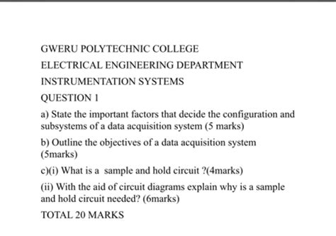 gweru polytechnic college electrical engineering department instrumentati