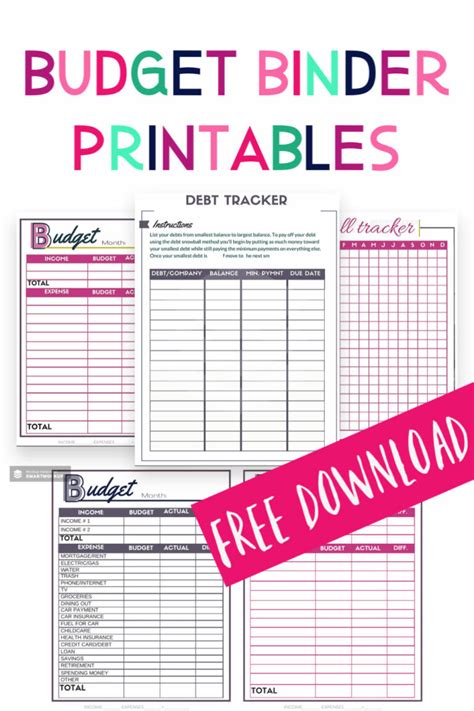 Free Download Budget Binder Printables Single Moms Income