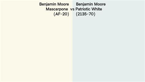 Benjamin Moore Mascarpone Vs Patriotic White Side By Side Comparison