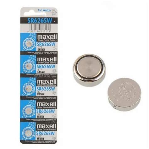 Steel Maxell SR626 1 55V Silver Oxide Watch Battery 5PC Pack At Best