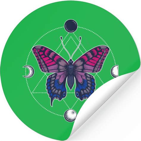 Bisexual Butterfly Bi Pride Flag Lgbt Moon Subtle Gay Stickers