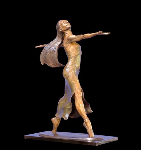 Etude A Large Female Ballet Bronze Dancer By Sculptor Andrew Devries