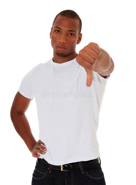 Black Guy Showing Thumbs Down Stock Photo Image Of Person