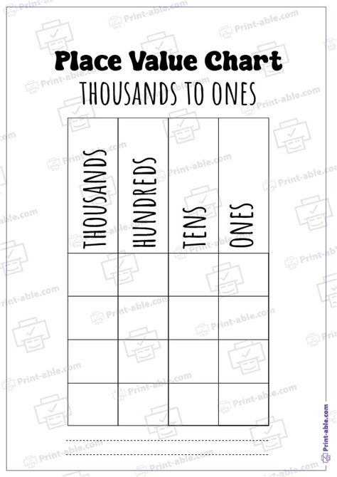 Place Value Chart Printable 2320 | Print-able.com