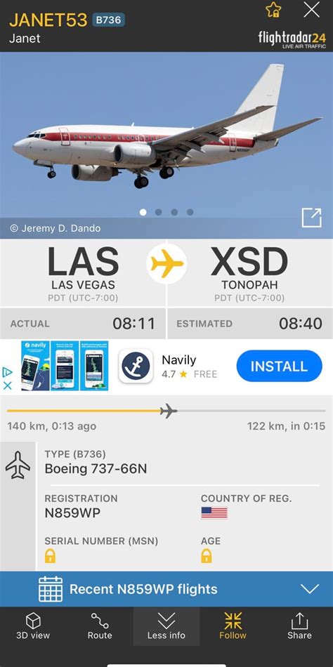 Just Managed To Catch One Of The Mysterious ‘janet Flights Out Of Las