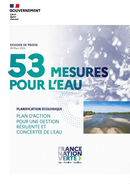 Plan Eau Mesures Pour Une Gestion R Siliente Et Concert E De Leau