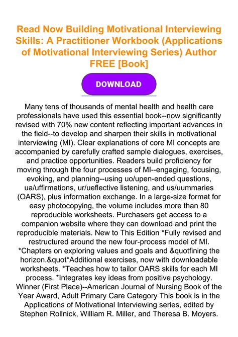 Read Now Building Motivational Interviewing Skills A Practitioner